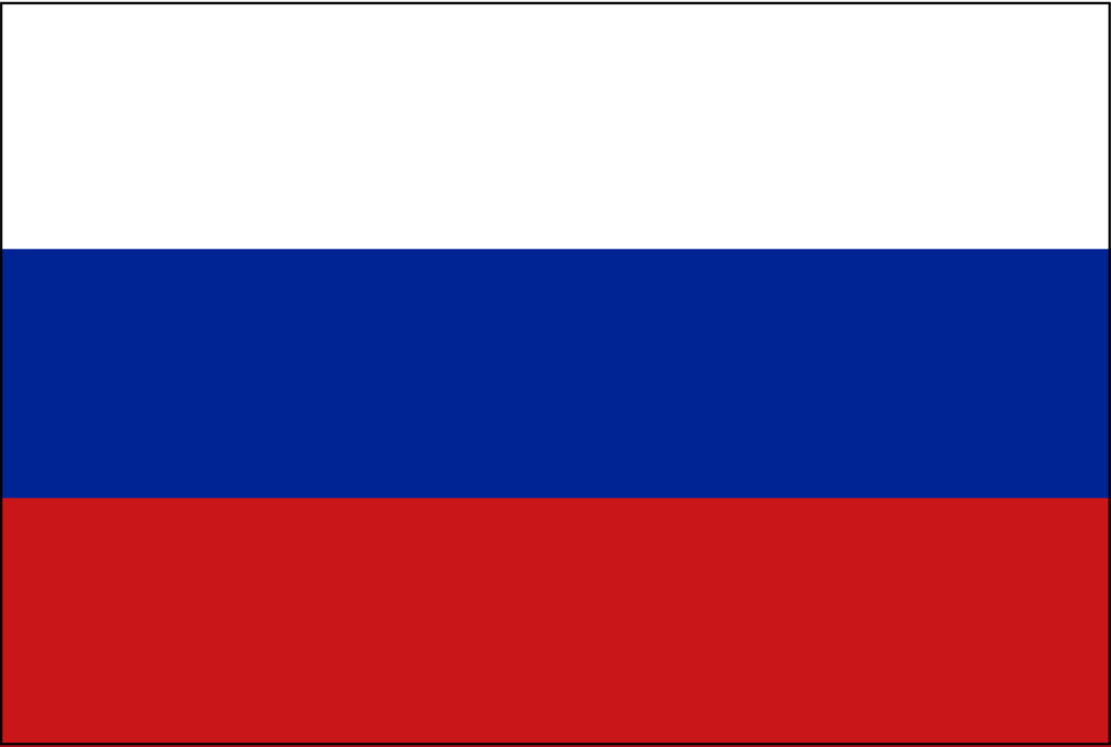 Russia flag border